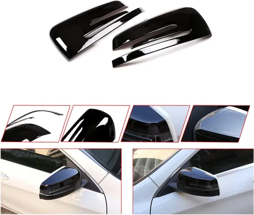 Vista 4 de Para Mercedes Benz A CLA GLA GLK Class W176 W117 X156 X204 2014-2017 piano negro retrovisor lateral cubierta de espejo