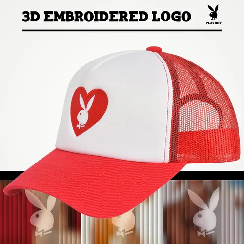 Vista 3 de Concept One Playboy Trucker - Gorra de béisbol ajustable de malla con ala curvada