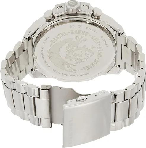 Vista 2 de Diesel Mega Chief DZ4308 - Reloj de cuarzo para hombre con esfera negra Plateado Cronógrafo