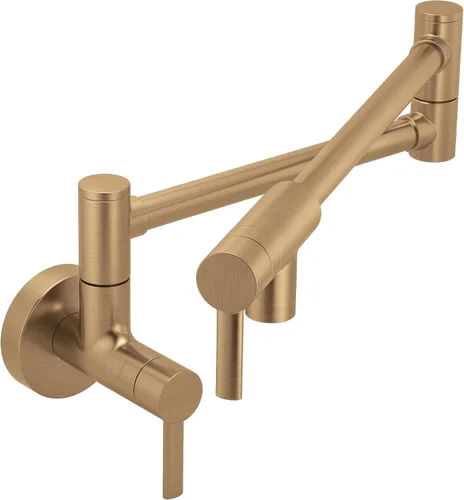 Vista 4 de Moen S665BLS - Grifo de montaje en pared con brazo oscilante plegable moderno para cocina, negro inoxidable