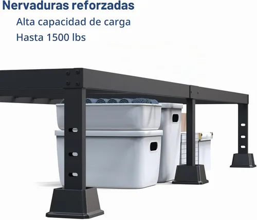 Vista 2 de Elevadores de cama de 2 pulgadas, resistentes, para muebles, juego de 8, color negro Negro (paquete de 8)