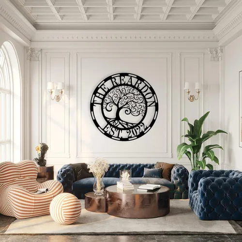 Vista 5 de Arte de pared de metal personalizado del árbol de la vida, el árbol de la vida es un producto popular de decoración del hogar en la actualidad.