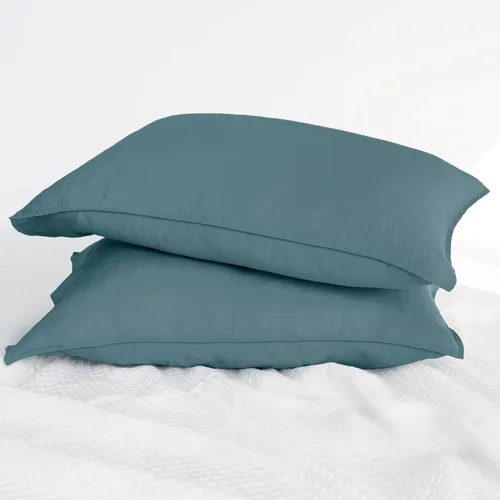 Vista 37 de Linen World - Juego de 2 fundas de almohada de lino francés, fundas de almohada que absorben la humedad lavadas a la piedra