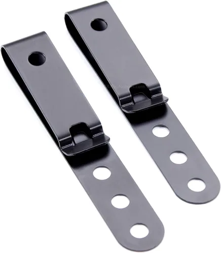 Vista 10 de HolsterSmith - Clip universal de metal para cinturón para hacer fundas, modelo 5, (3 agujeros), color negro táctico