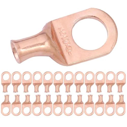 Vista 114 de SELTERM - 5 terminales de anillo resistentes para cable de batería, calibre 1/0 AWG, pernos de 1/2 pulgadas, terminales de calibre 0, ojales