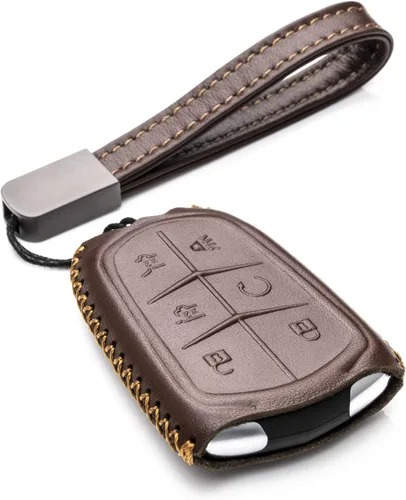 Vista 13 de Vitodeco Funda de piel auténtica para llavero inteligente, compatible con Cadillac XT4, XT5, XT6 (2019-2025), 5 botones, color negro