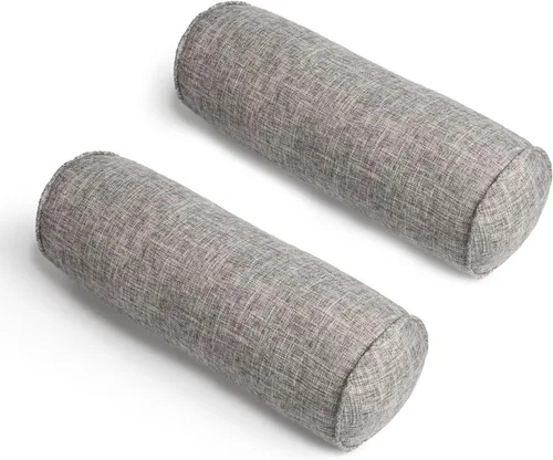 Vista 12 de Almohada de cuello redondo, almohada de apoyo cervical para aliviar el dolor de cuello, almohadas cilíndricas con funda extraíble lavable