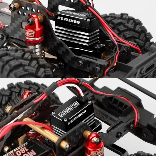 Vista 7 de GLOBACT Servo Kit de 19.8 lbs HV 4.8V-8.4V para 1/18 TRX4M Negro