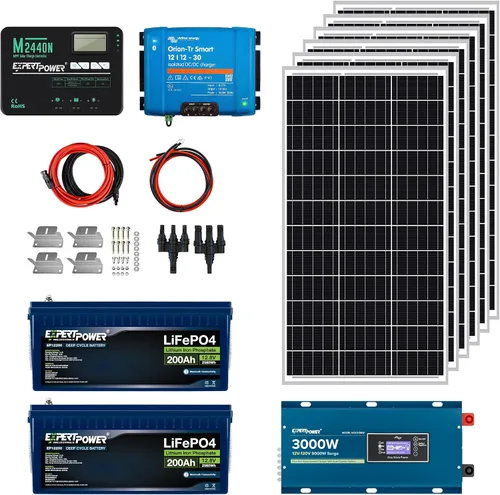 Vista 15 de ExpertPower Kit de energía solar de 3.8KWH 12V LiFePO4 12V 100Ah, paneles solares de 600 W, controlador de carga solar MPPT de 40 A RV