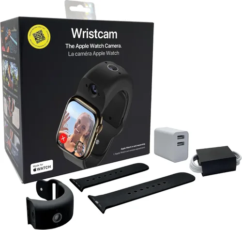 Vista 9 de Wristcam - Smartband con cámara modular y certificación Apple MFi para Apple Watch, cámaras de 8 MP + 2 MP, fotos 4K, grabaciones de 1080p, Negro
