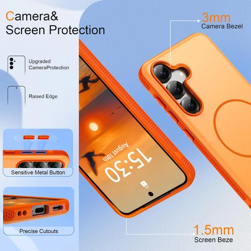 Vista 348 de Jshru Funda para Samsung Galaxy S26 Plus/Galaxy S25 Plus: para Galaxy S24 Plus [compatible con Magsafe] [2 protectores de pantalla HD] cubierta