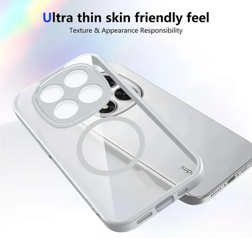 Vista 111 de Funda magnética transparente compatible con Xiaomi 17T, color negro 2 en 1 PC + TPU cubierta de teléfono a prueba de golpes, carcasa protectora