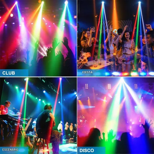 Vista 5 de Mini luces de cabeza móvil, 30 W, luces de escenario de DJ