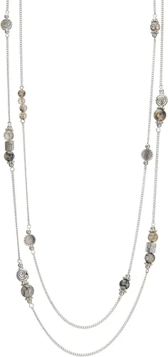 Vista 15 de BULINLIN Collar largo de plata en capas para mujer, collar de cadena de suéter con cuentas de piedra turquesa para mujer, joyería de disfraces