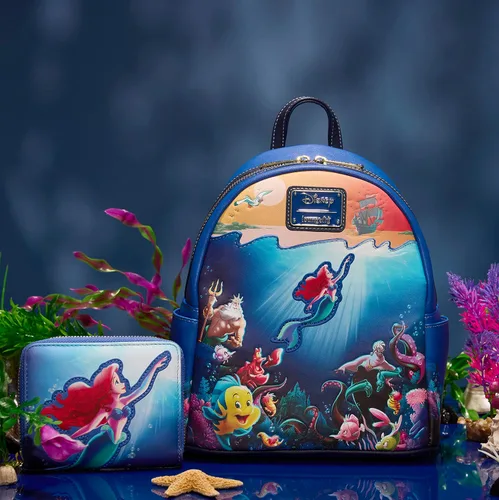 Vista 10 de Loungefly Mochila Disney - La Sirenita - Mochila - Princesas Disney - Bonita bolsa coleccionable - Idea de regalo - Producto oficial - para niños