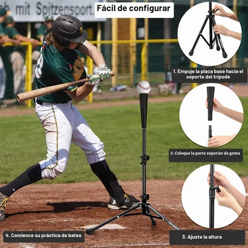 Vista 5 de Baseball Softball Batting Tee, Adjustable Height Tripod Stand