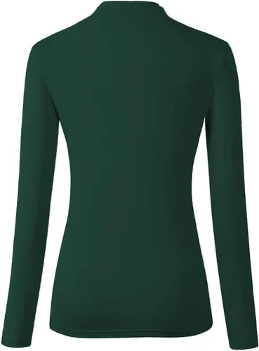 Vista 2 de Veranee Camiseta básica de manga larga con cuello alto para mujer