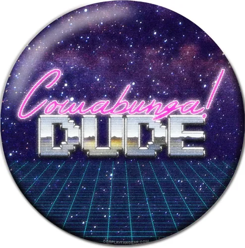Vista 6 de Retro 80s Synthwave Pinback Botón Badge Set Bundle