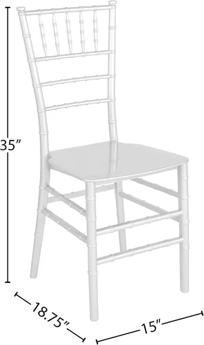 Vista 3 de Flash Furniture Paquete de 2 sillas Chiavari apilables de resina plateada de la serie HERCULES plateado