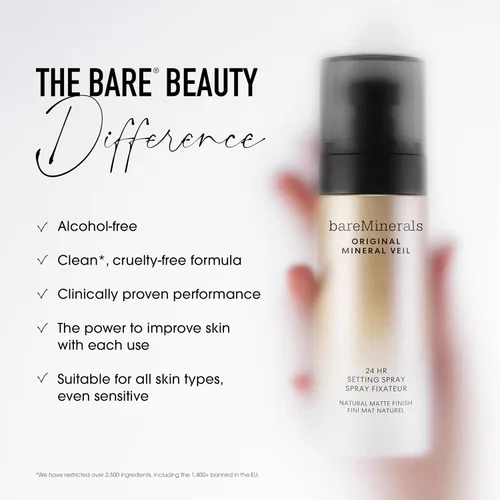 Vista 4 de bareMinerals Original Mineral Veil Spray fijador mate, 3.4 onzas líquidas