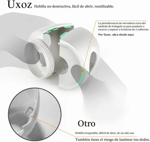 Vista 3 de Cubierta de seguridad para pomo de puerta, funda de seguridad para manija de puerta de bebé, reutilizable, paquete de 4 Diseño de rosca