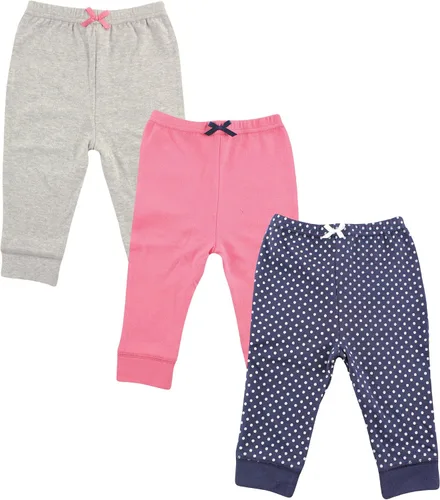 Vista 17 de Luvable Friends Pantalones de algodón para bebé niño Rayas negras paquete de 4