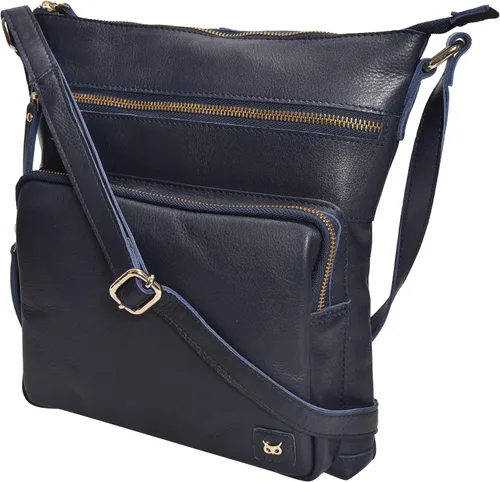 Vista 16 de Bolsos cruzados de cuero genuino y carteras para mujeres, bolsos de hombro cruzados hechos a mano, elegantes y modernos