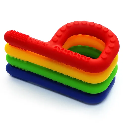 Vista 9 de Juguetes sensoriales para niños, bebés y niños pequeños, paquete de 4, juguetes de dentición en forma de P para 3-6, 6-12 meses, estimulación motora