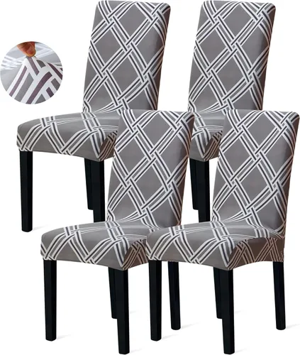 Vista 102 de Sufdari Juego de 2 fundas para sillas de comedor, fundas para sillas de cocina, fundas para sillas Parsons, protectores de sillas de elastano