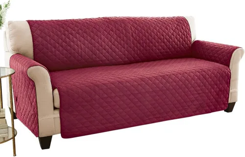 Vista 16 de Collections Etc - Funda protectora reversible, resistente a derrames y acolchada para muebles con lazos - Cubre el fondo del asiento, el respaldo