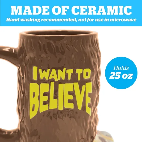 Vista 4 de BigMouth Inc Taza de café Big Foot I Want to Believe, divertida decoración de pie grande, divertida taza de Sasquatch regalo para hombres, mujeres