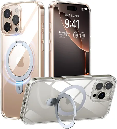 Vista 25 de TORRAS Funda magnética con función atril para iPhone 13/iPhone 14 [compatible con MagSafe], soporte resistente y versátil, grado militar, a prueba