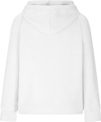 Vista 4 de Sudadera con capucha de punto gofre para mujer, de moda, para otoño, 2023, lindo suéter con cordón, para entrenamiento, gimnasio, sudadera