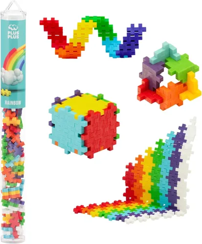 Vista 14 de Plus Plus 70 piezas de bloques de construcción entrelazados para niños, juguetes de conexión de extremo abierto, contenedor Stem para el aula, mini