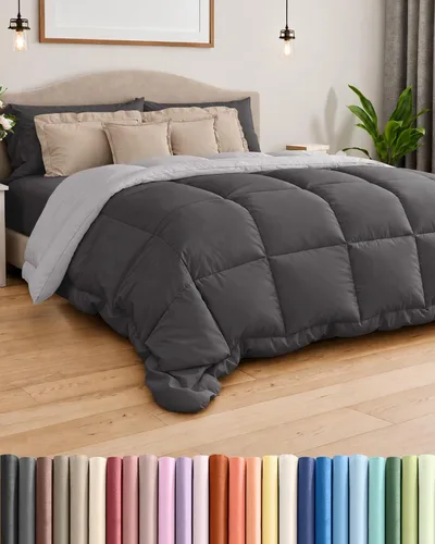 Vista 24 de Comforter Twin Size - Down Alternative Duvet Insert - White, 68" x 88" 01-Blanco