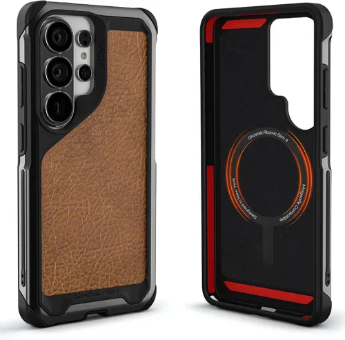 Vista 85 de Ghostek Atomic - Funda delgada para Galaxy Z Flip 4, parte trasera de aramida con parachoques de aluminio rojo, funda protectora de doble capa a
