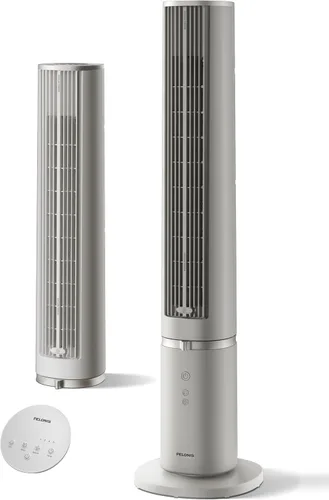 Vista 12 de PELONIS Ventilador de torre sin aspas de 40 pulgadas para dormitorio, ventilador de pie con control remoto, 26 pies/s, oscilación de 90°, 3 ajustes