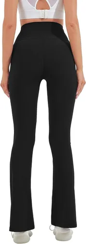 Vista 8 de HEGALY Pantalones de yoga acampanados para mujer, leggings cruzados, suaves, de cintura alta, pantalones casuales de entrenamiento con corte de bota