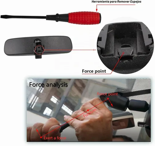 Vista 3 de RLB-HILON Espejo retrovisor interior compatible con Nissan Rogue Altima NV1500 NV2500 NV3500 Frontier Tiida Sentra y más