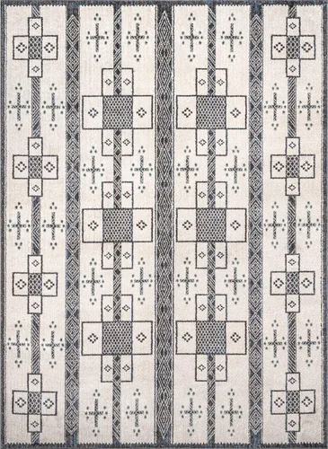 Vista 3 de nuLOOM Erika - Alfombra tribal de transición, 4 x 6, gris