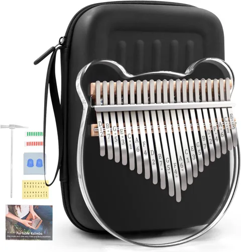 Vista 7 de Piano de Pulgar Acrílico Kalimba, YUNDIE Portátil 17 Teclas Piano de Dedo de Cristal Mbira, Instrumentos Musicales Regalo de Cumpleaños para Adultos