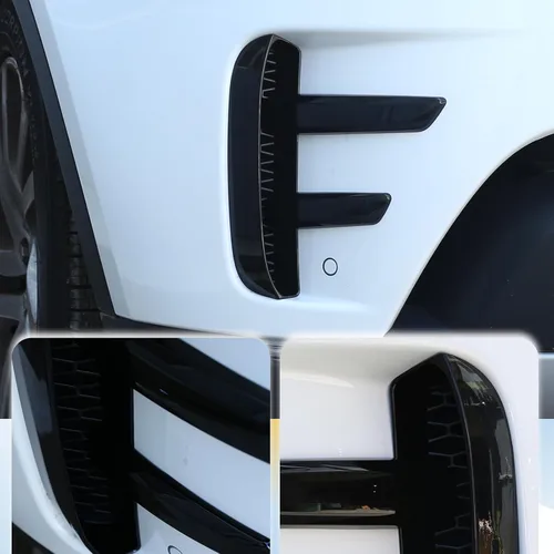 Vista 5 de Cubierta de ventilación de rejilla de parachoques delantero compatible con Land Rover Discovery 5 L462 2017-2023, accesorios decorativos de entrada