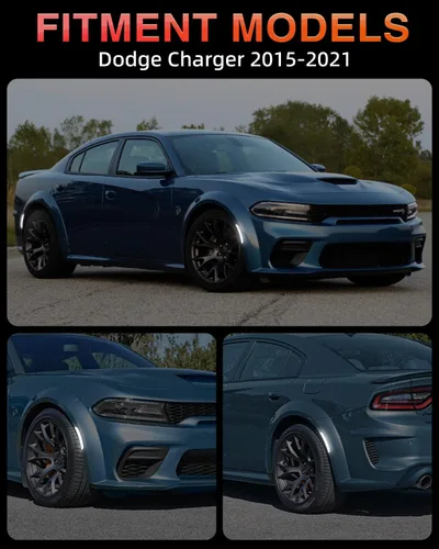 Vista 7 de Luces de marcador lateral LED blancas compatibles con Dodge Charger 2015 2016 2017 2018 2019 2020 2021, faros delanteros y traseros, lámparas