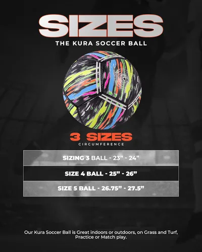 Vista 2 de American Challenge Balón de fútbol Kura - Tamaños 5, 4 y 3 - Balón de fútbol de entrenamiento para jóvenes y adultos para práctica, juegos y campos