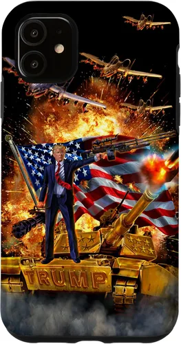 Vista 8 de iPhone 16 Presidente Donald Trump monta una funda dorada