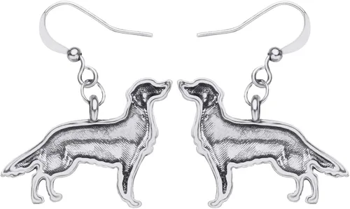 Vista 5 de WEVENI Alloy Cute Golden Retriever Dog Earrings Dainty Dangle Drop Pet Jewelry For Women Girls Ladies Vintage Gifts