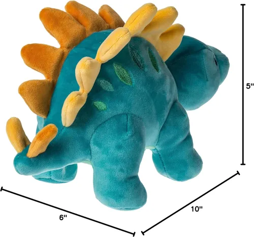 Vista 9 de Mary Meyer - Peluche de animal suave como almohada, juguete de 10 pulgadas, dinosaurio estegosaurio azul