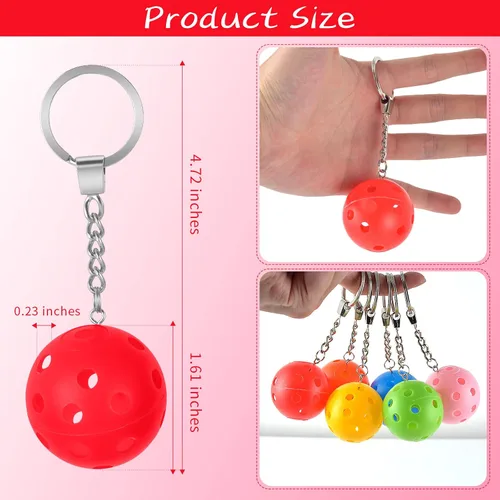 Vista 2 de 6Pcs Gifts for Pickleball Lovers Pickleball Ornament Pickleball Keychain Pickleball Keychains Bulk