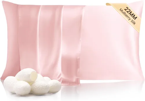 Vista 19 de THXSILK Funda de almohada de seda de 22 momme de seda de morera pura con cremallera oculta, funda de almohada suave y transpirable para cabello