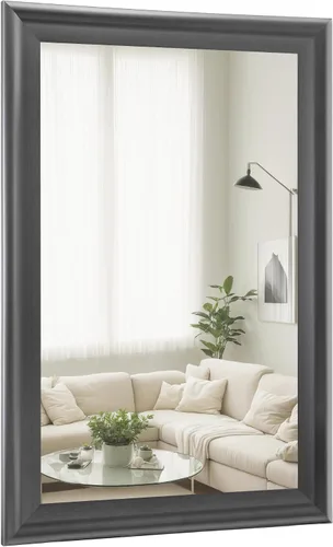 Vista 32 de CULER Espejo de pared de madera blanca para baño, espejos colgantes rectangulares de 20 x 16 pulgadas con marco de madera para sala de estar Blanco